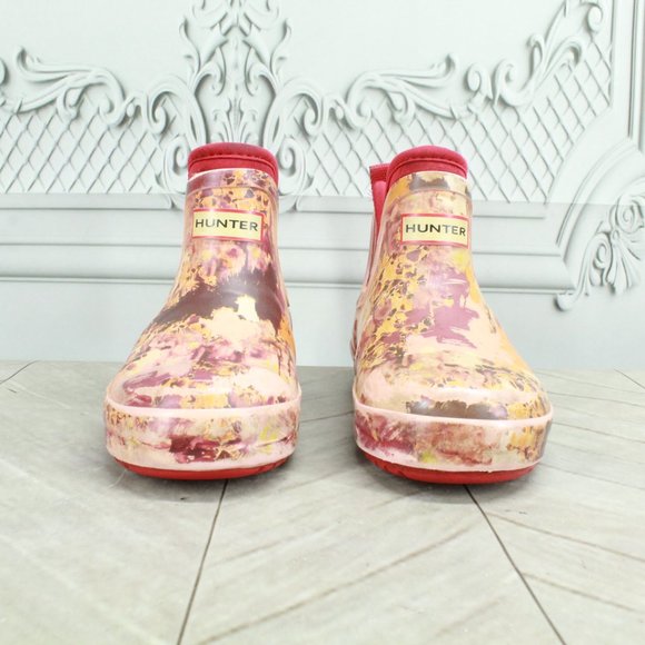 Hunter x Target Kid's Red Printed Chelsea Rubber Rain Boots Size 9 - Picture 4 of 9